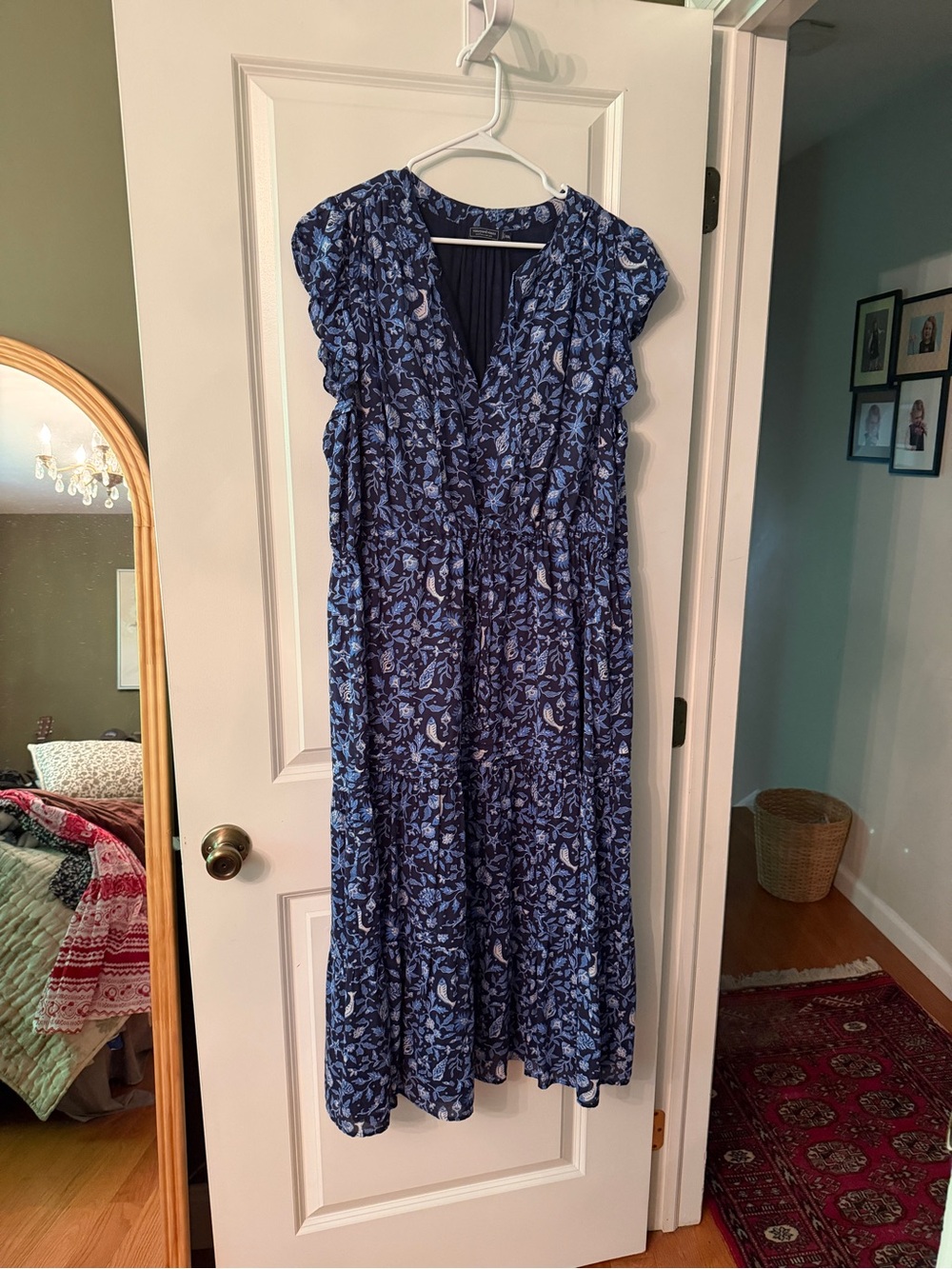Vineyard Vines Abigail Women's Flutter Sleeve Midi Dress - Camila Navy XXL - Picture 6 of 7